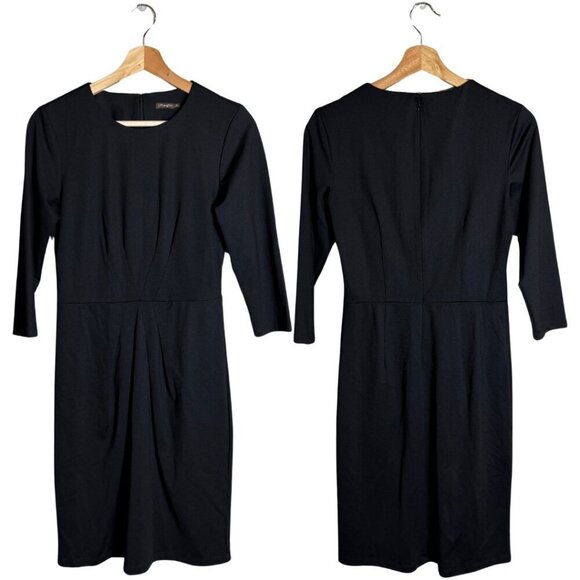J. McLaughlin Dresses & Skirts - J. McLaughlin 3/4 Sleeve Fitted Knee Length Dress Women's XS Black Career Formal